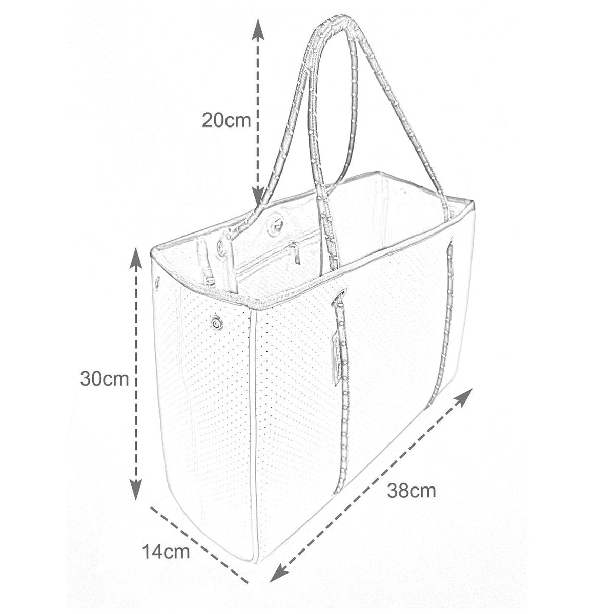 DAYDREAMER Neoprene Tote Bag With Closure - BLACK-Neoprene-Willow Bay Australia