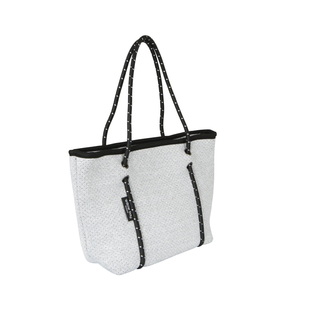 BOUTIQUE MINI Neoprene Tote Bag With Zip - LIGHT MARLE-neoprene bag-shopping bag-handbag-travel bag-washable-vegan bag-Willow Bay Australia