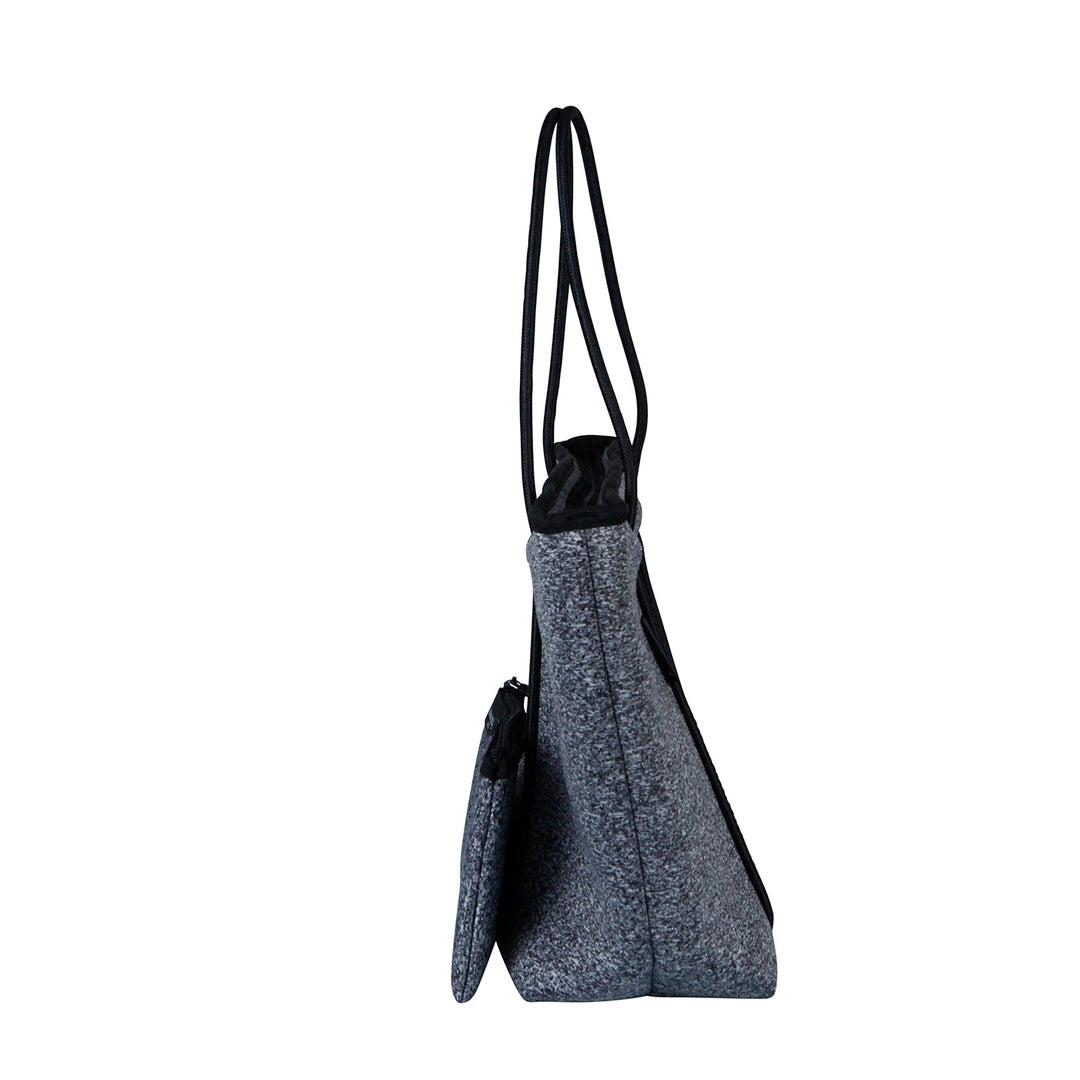 BOUTIQUE Neoprene Tote Bag With Zip - DARK MARLE-BOUTIQUE Neoprene Tote Bag With Zip - MARLE/BLACK - Willow Bay-Offering gorgeous chic style & functionality, our marle/black boutique neoprene tote bags are ideal for everyday use. Free shipping for AU & NZ. Shop now!-neoprene bag-shopping bag-handbag-travel bag-washable-vegan bag-Willow Bay Australia