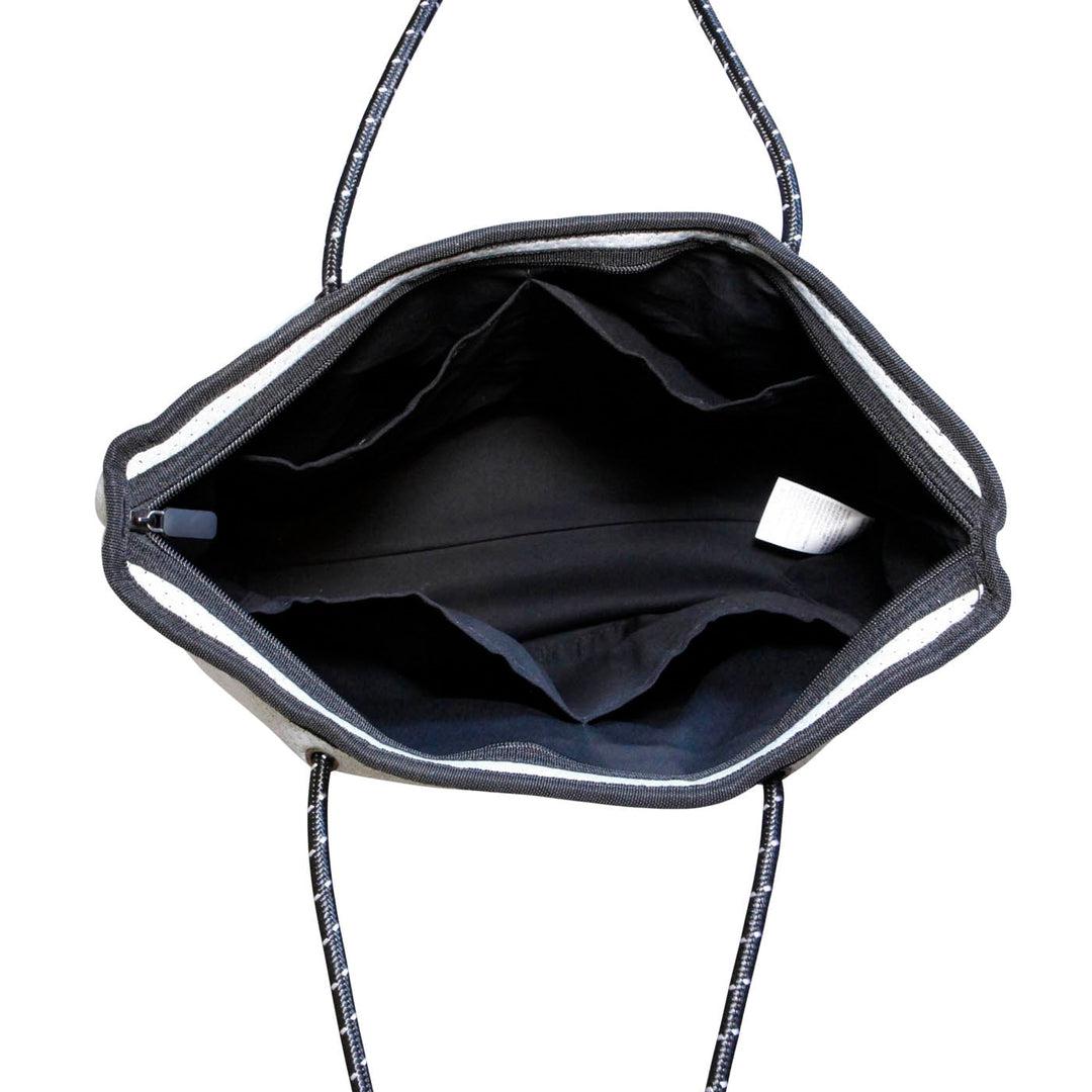 BOUTIQUE Neoprene Tote Bag With Zip - LIGHT MARLE-BOUTIQUE Neoprene Tote Bag With Zip - LIGHT MARLE - Willow Bay -Offering gorgeous chic style & functionality, our light marle boutique neoprene tote bags are ideal for everyday use. Free shipping for AU & NZ. Shop now!-neoprene bag-shopping bag-handbag-travel bag-washable-vegan bag-Willow Bay Australia