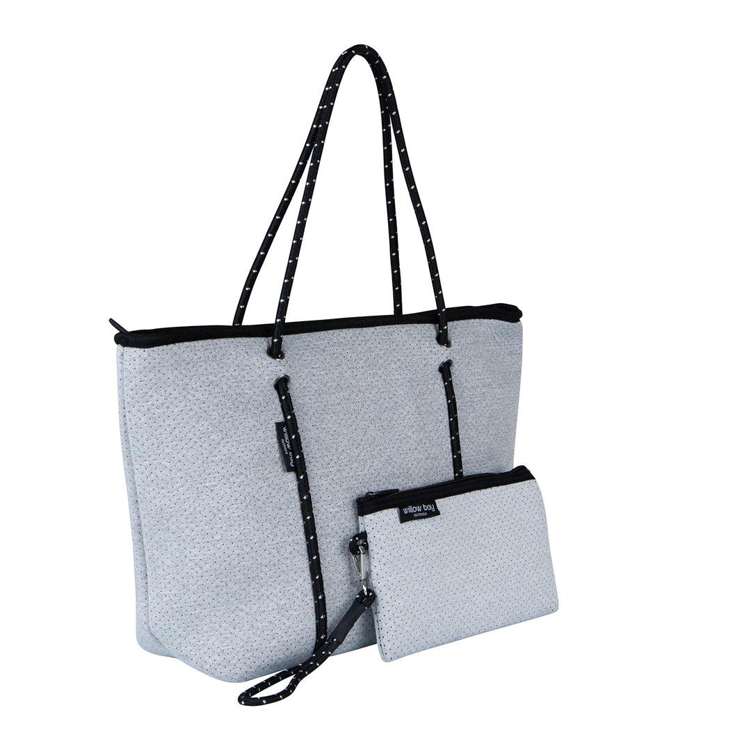 BOUTIQUE Neoprene Tote Bag With Zip - LIGHT MARLE-BOUTIQUE Neoprene Tote Bag With Zip - LIGHT MARLE - Willow Bay -Offering gorgeous chic style & functionality, our light marle boutique neoprene tote bags are ideal for everyday use. Free shipping for AU & NZ. Shop now!-neoprene bag-shopping bag-handbag-travel bag-washable-vegan bag-Willow Bay Australia
