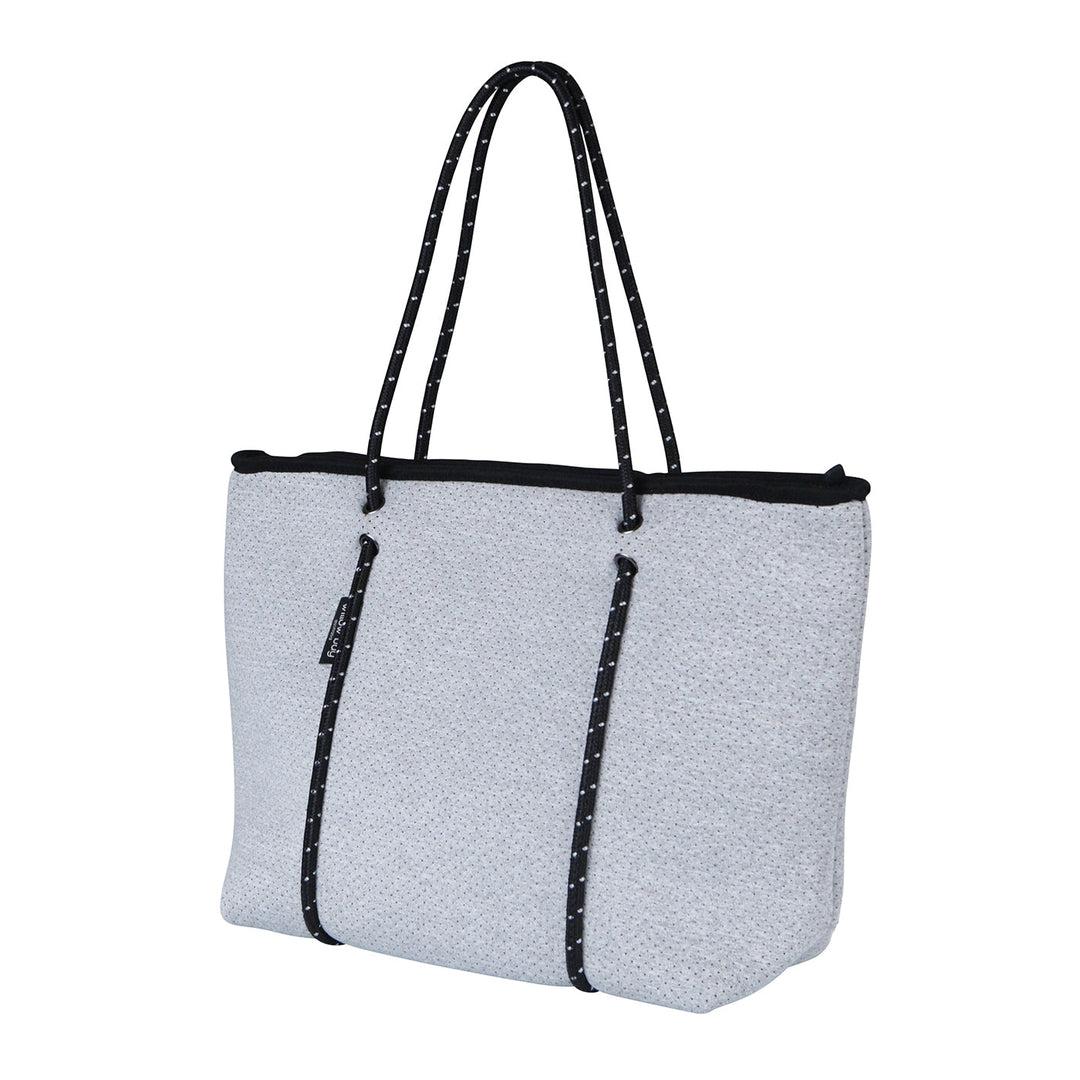 BOUTIQUE Neoprene Tote Bag With Zip - LIGHT MARLE-BOUTIQUE Neoprene Tote Bag With Zip - LIGHT MARLE - Willow Bay -Offering gorgeous chic style & functionality, our light marle boutique neoprene tote bags are ideal for everyday use. Free shipping for AU & NZ. Shop now!-neoprene bag-shopping bag-handbag-travel bag-washable-vegan bag-Willow Bay Australia