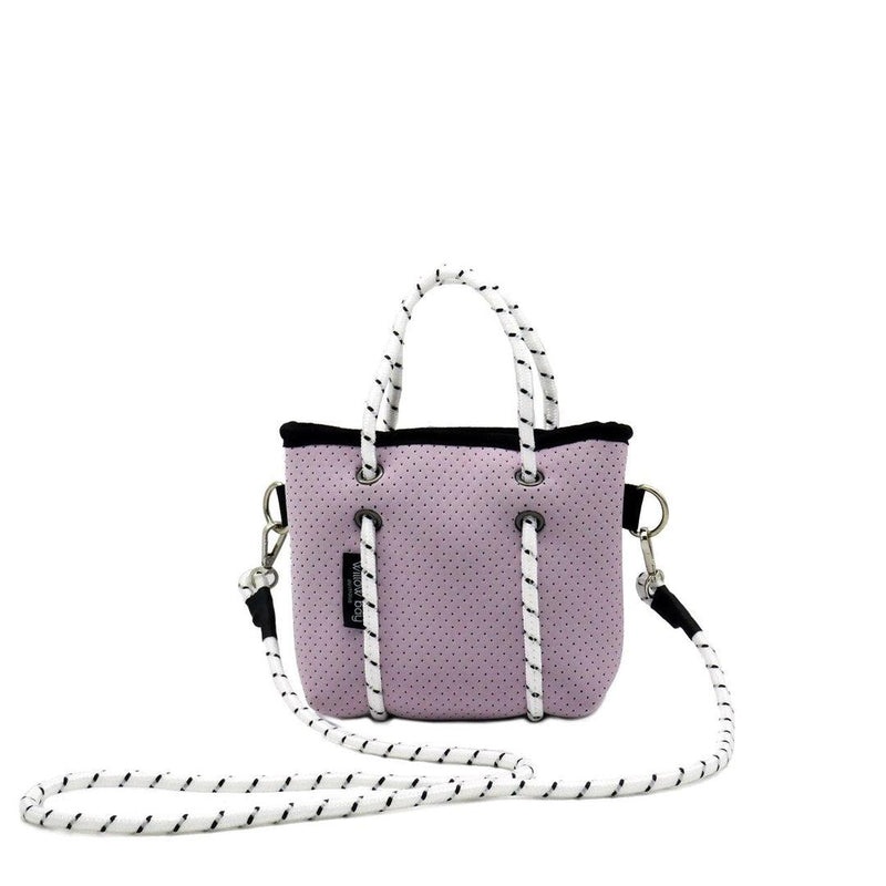 BOUTIQUE TINY Neoprene Tote Bag With Zip - SOFT LILAC-neoprene bag-shopping bag-handbag-travel bag-washable-vegan bag-Willow Bay Australia