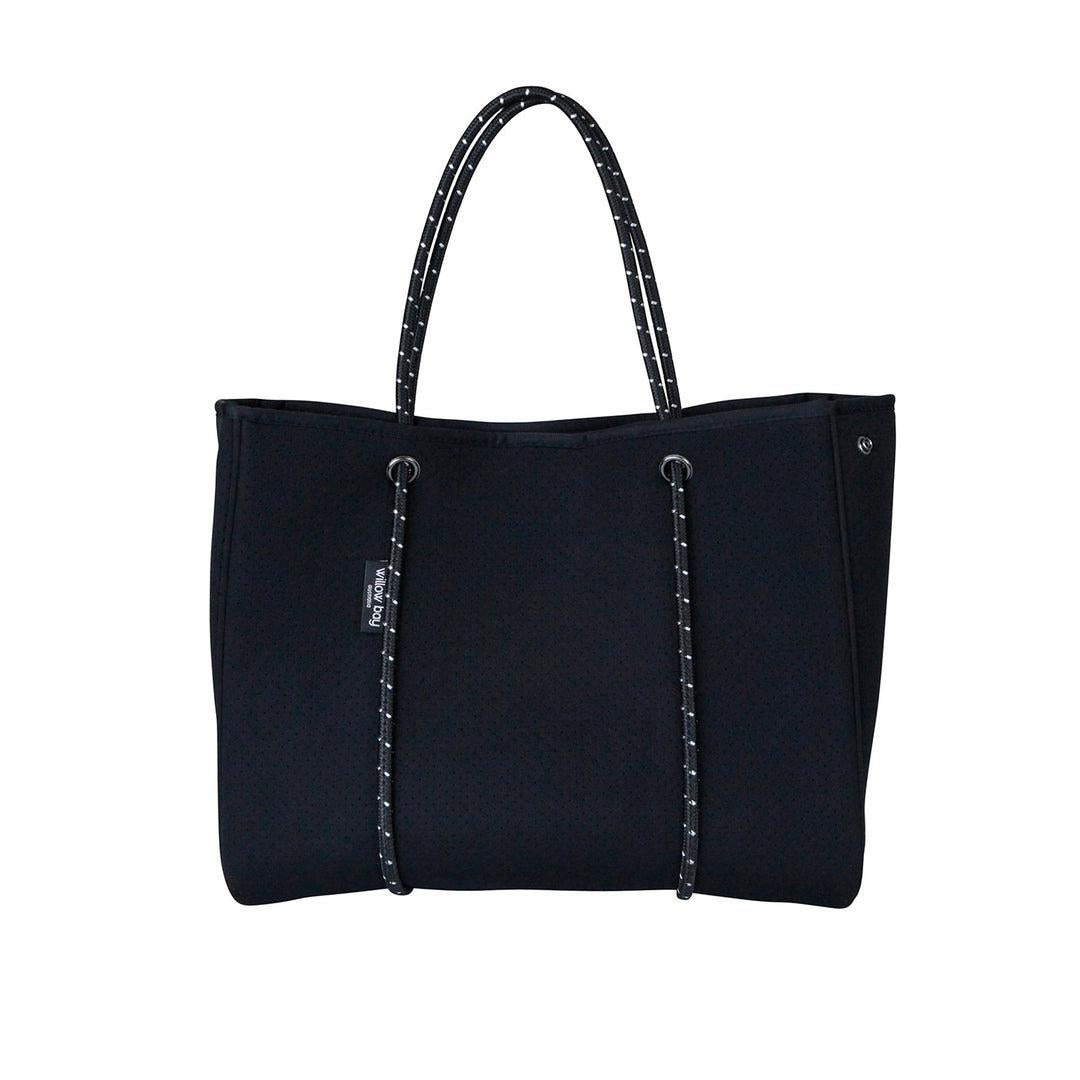 DAYDREAMER Neoprene Tote Bag With Closure - BLACK-DAYDREAMER Neoprene Tote Bag With Closure - BLACK - Willow Bay-Stunning, stylish and functional, our black daydreamer neoprene tote bags are perfect for everyday use. Free shipping for AU & NZ. Shop Now!
-neoprene bag-shopping bag-handbag-travel bag-washable-vegan bag-Willow Bay Australia