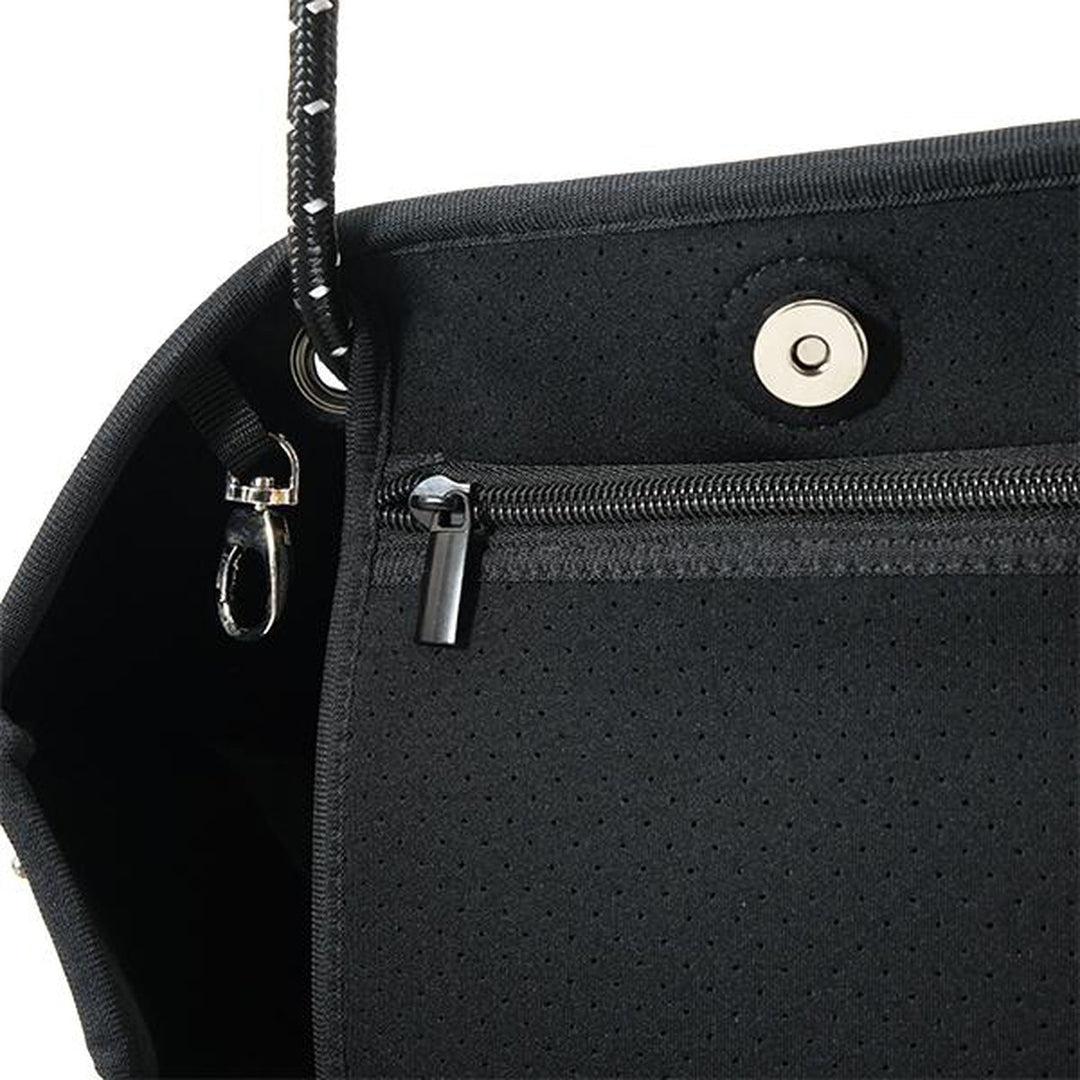 DAYDREAMER Neoprene Tote Bag With Closure - BLACK-DAYDREAMER Neoprene Tote Bag With Closure - BLACK - Willow Bay-Stunning, stylish and functional, our black daydreamer neoprene tote bags are perfect for everyday use. Free shipping for AU & NZ. Shop Now!
-neoprene bag-shopping bag-handbag-travel bag-washable-vegan bag-Willow Bay Australia