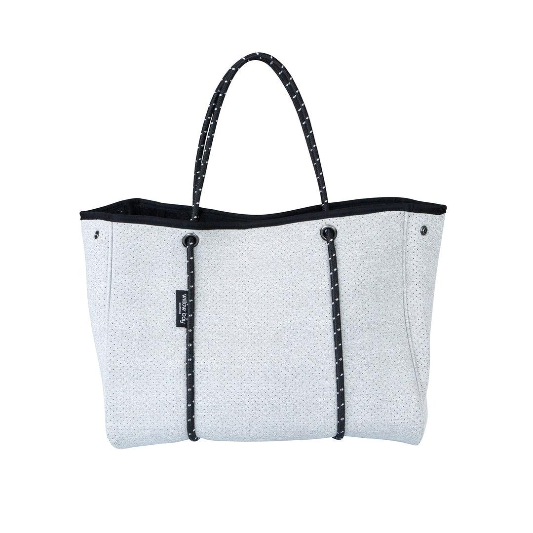 DAYDREAMER Neoprene Tote Bag with Closure - LIGHT MARLE-neoprene bag-shopping bag-handbag-travel bag-washable-vegan bag-Willow Bay Australia