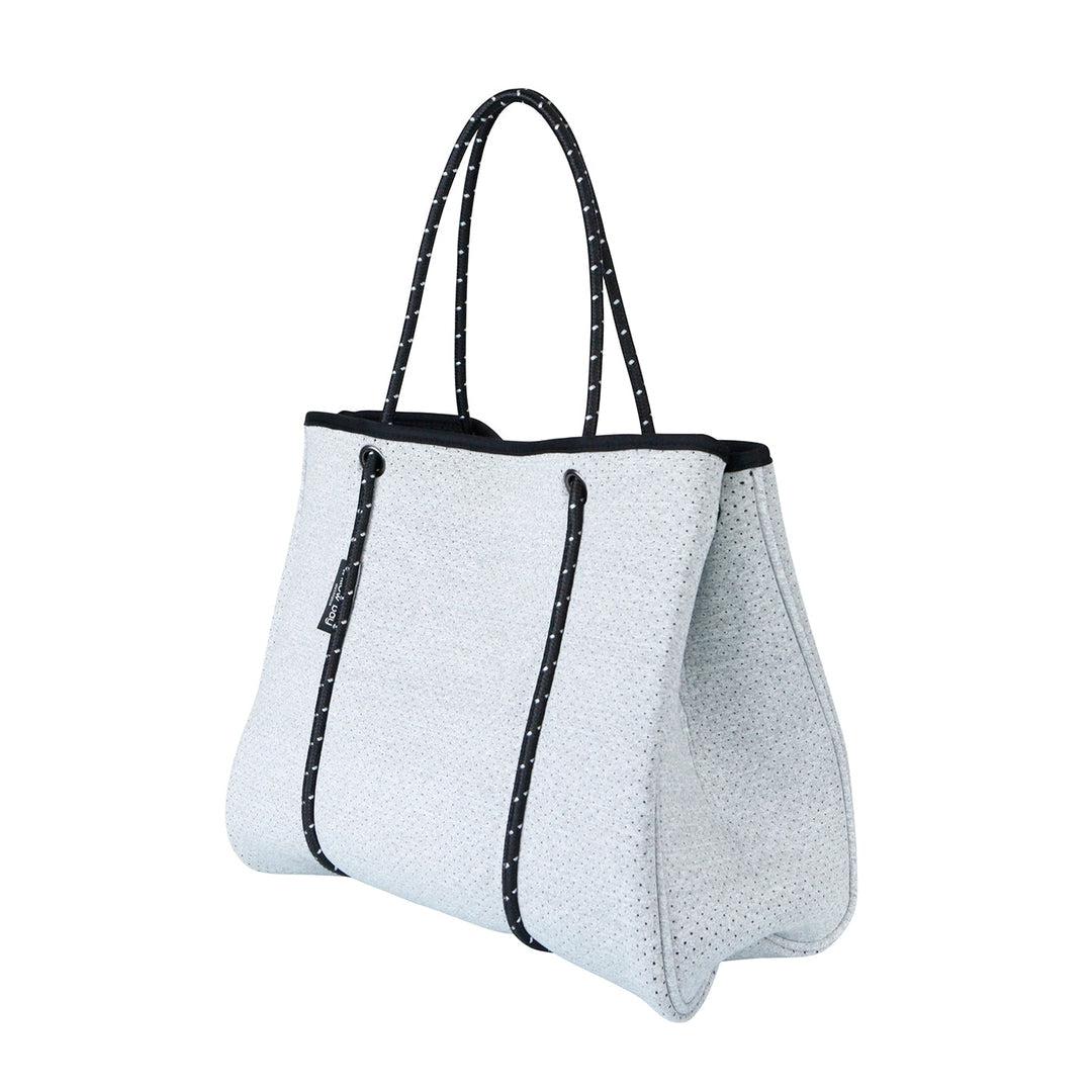DAYDREAMER Neoprene Tote Bag with Closure - LIGHT MARLE-neoprene bag-shopping bag-handbag-travel bag-washable-vegan bag-Willow Bay Australia