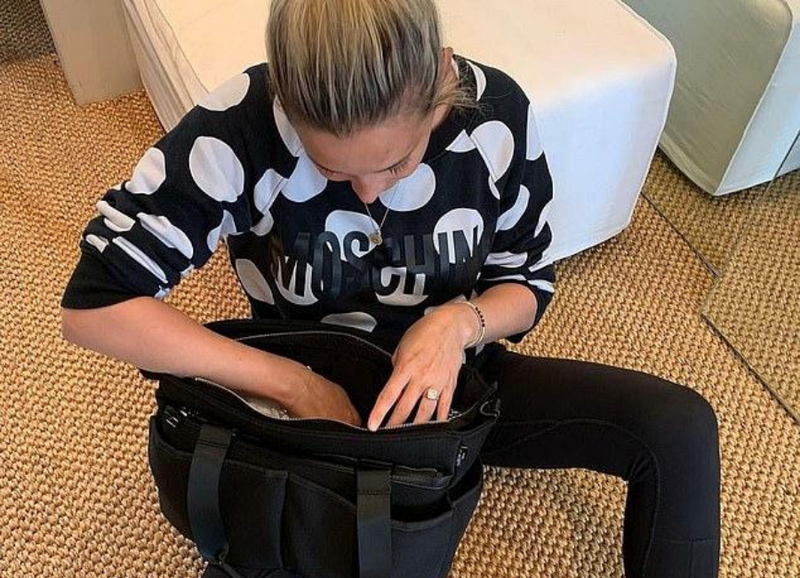 Daily Mail - Jasmine Yarbrough rummages through a stylish nappy bag worth $200 as she poses in a $600 Moschino sweatshirt - 21st January 2021