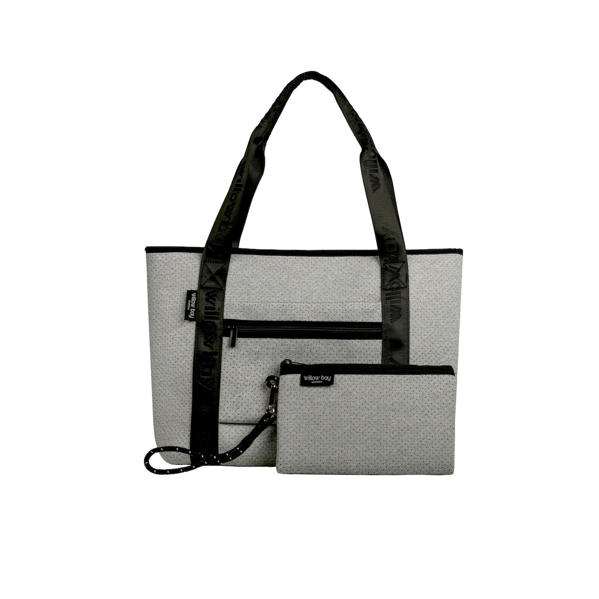 BOUTIQUE TRAVEL Neoprene Tote Bag With Zip (with luggage/trolley sleeve) - LIGHT MARLE