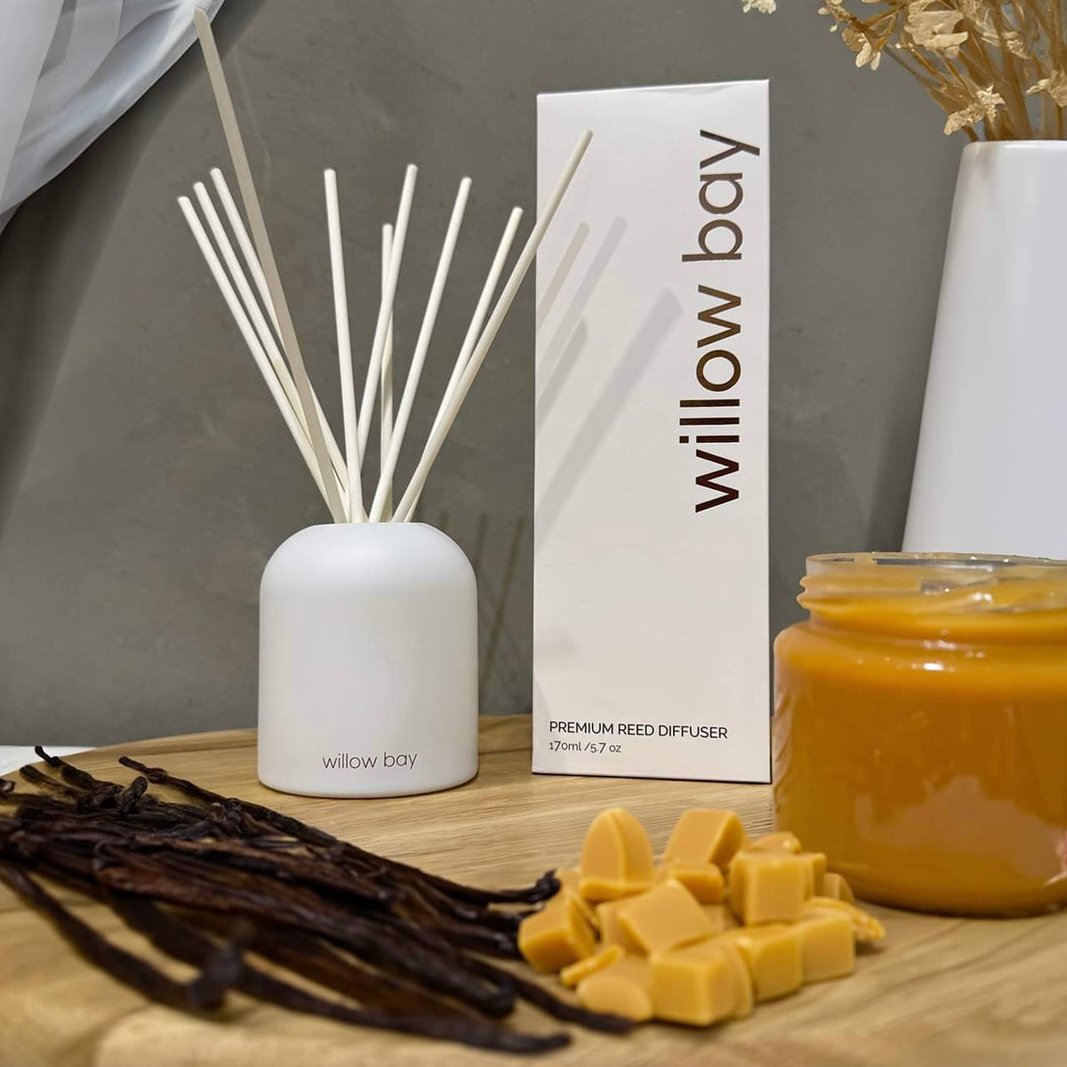 Premium Reed Diffuser - Vanilla Caramel Swirl-Willow Bay Australia