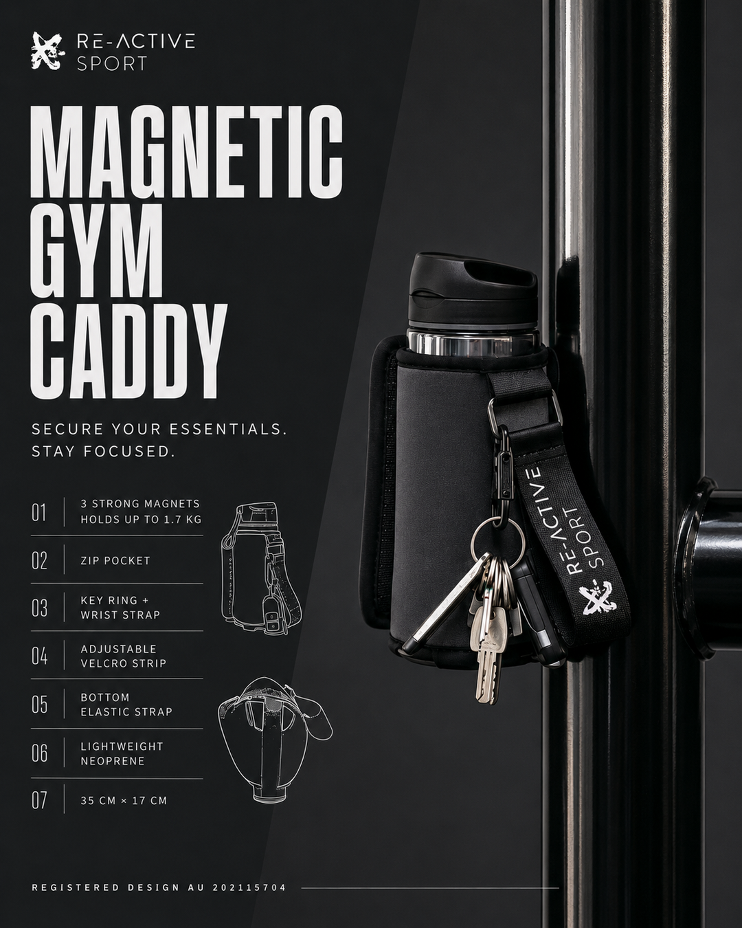 Magnetic Gym Caddy - Arctic Blue