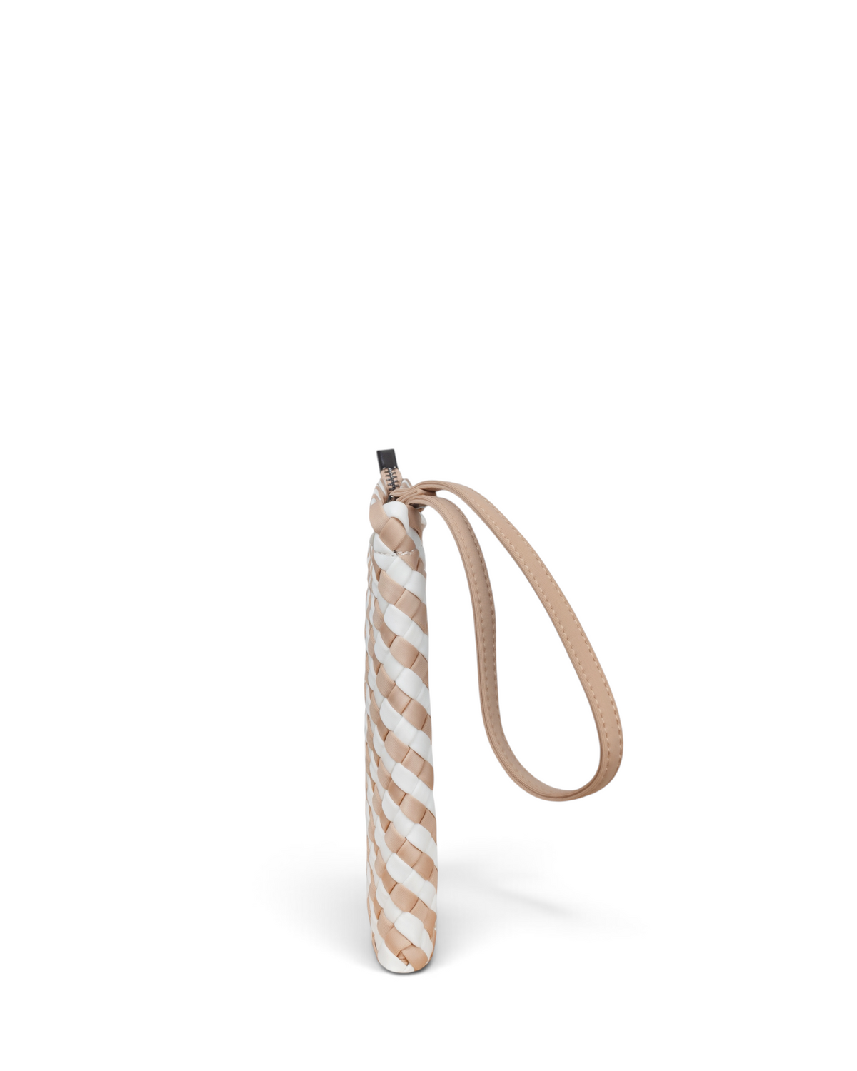 Woven Wanderer Clutch Bag - Beige & White