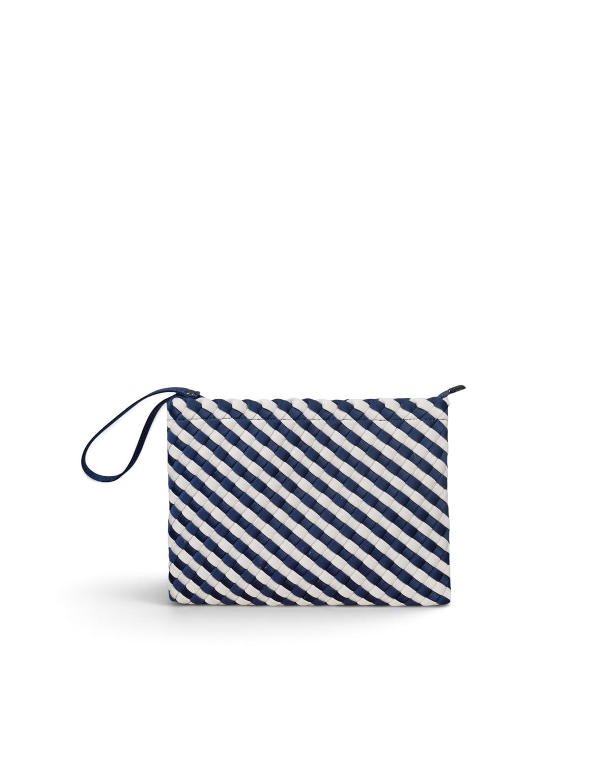 Woven Wanderer Clutch Bag - Navy & White