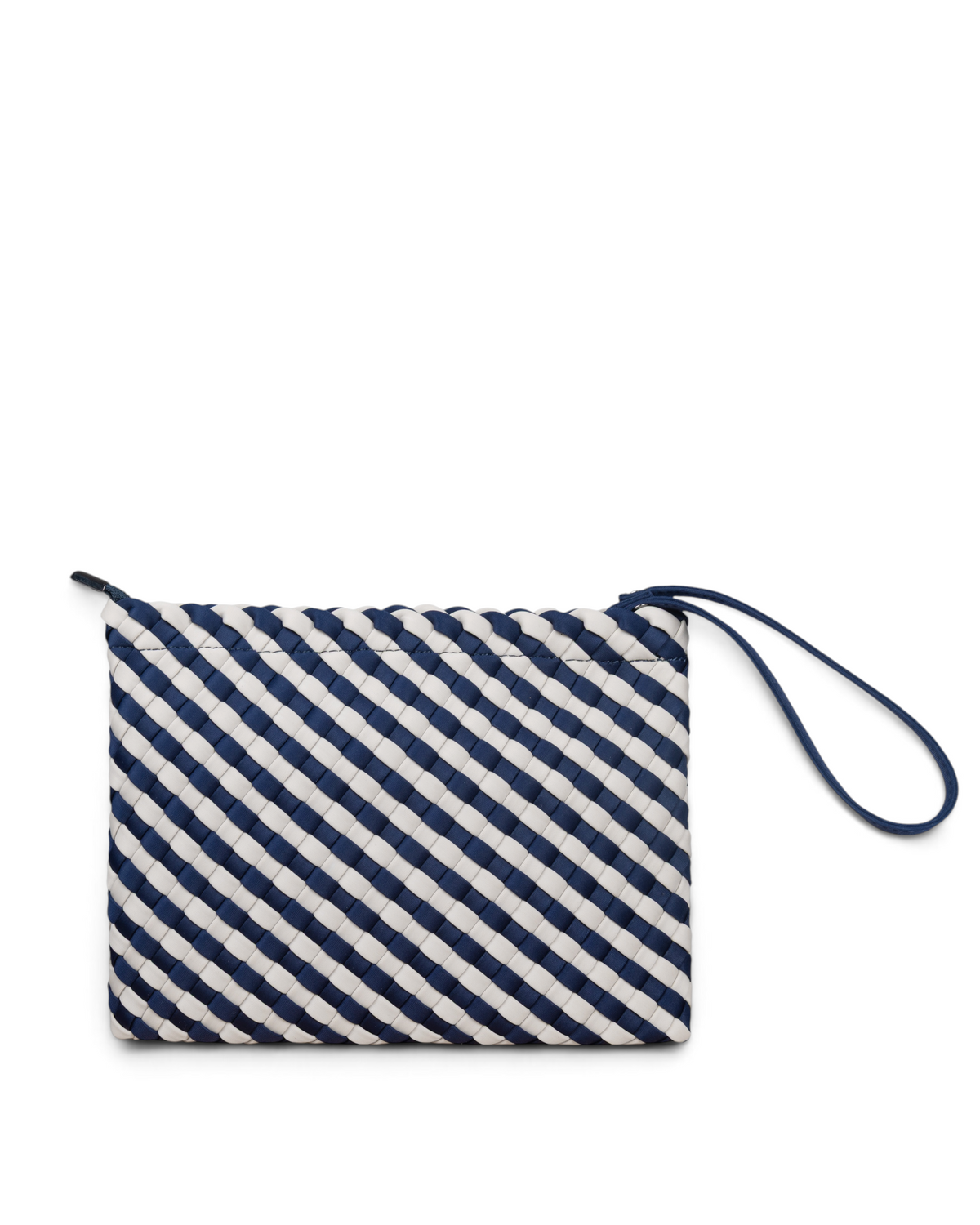Woven Wanderer Clutch Bag - Navy & White