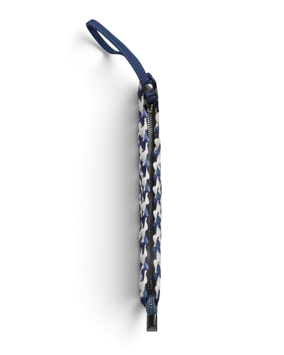 Woven Wanderer Clutch Bag - Navy & White