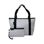 BOUTIQUE TRAVEL Neoprene Tote Bag With Zip (with luggage/trolley sleeve) - LIGHT MARLE