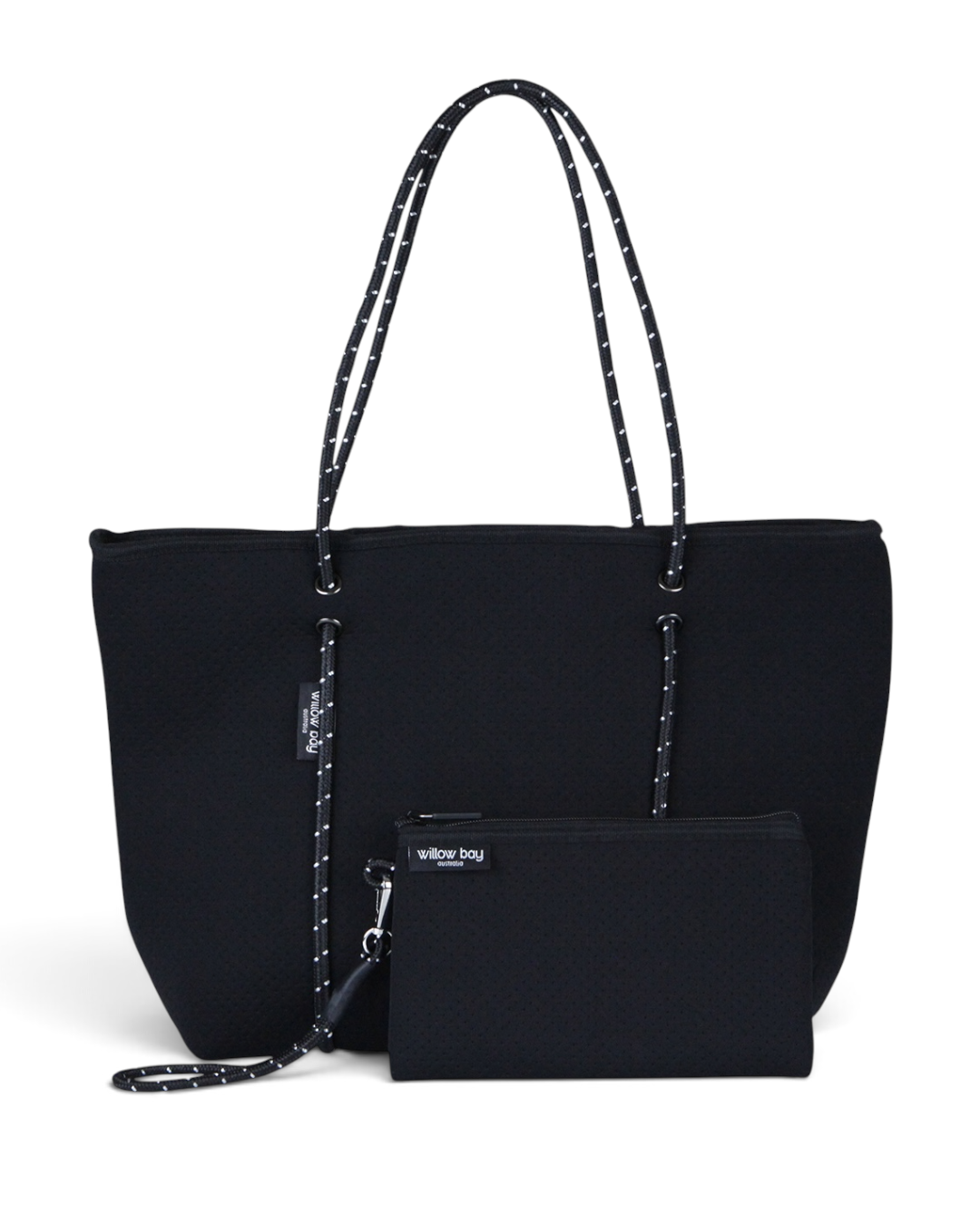 BOUTIQUEネオプレントートバッグジップ付き-ブラック