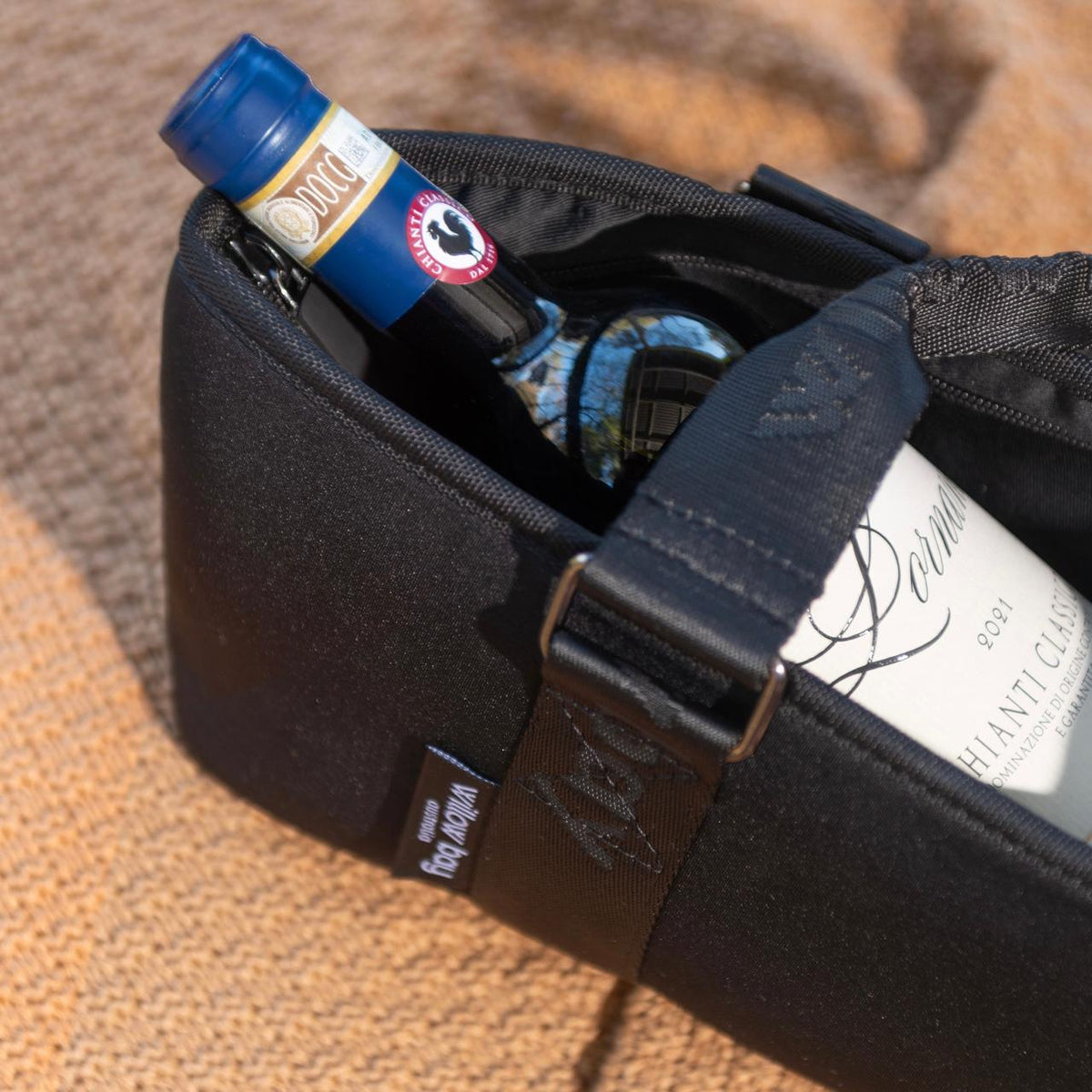 Wine Carry Bag - BLACK-Wine Bag-Willow Bay Australia