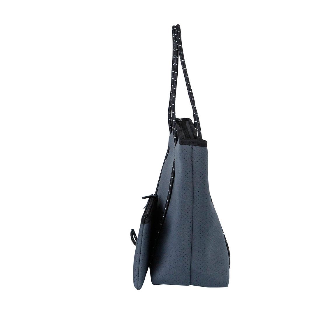 BOUTIQUE Neoprene Tote Bag With Zip - CHARCOAL-BOUTIQUE Neoprene Tote Bag With Zip - CHARCOAL - Willow Bay-Offering gorgeous chic style & functionality, our charcoal boutique neoprene tote bags are ideal for everyday use. Free shipping for AU & NZ. Shop now!-neoprene bag-shopping bag-handbag-travel bag-washable-vegan bag-Willow Bay Australia