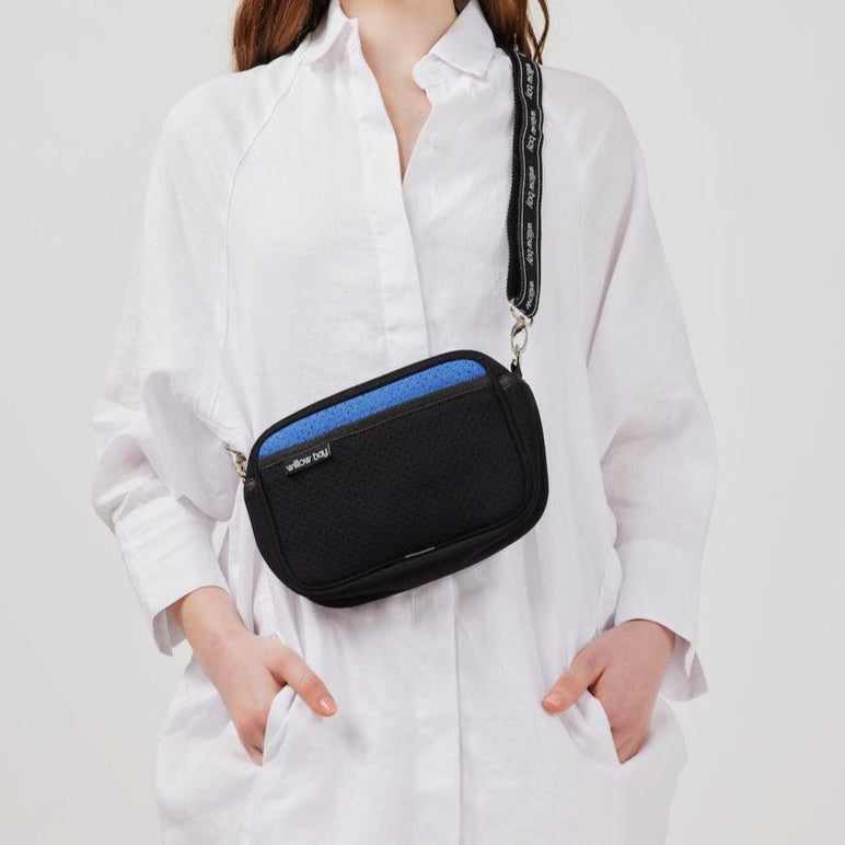 CROSSBODY Neoprene Bag - BLUE DENIM/BLACK-Crossbody-Willow Bay Australia