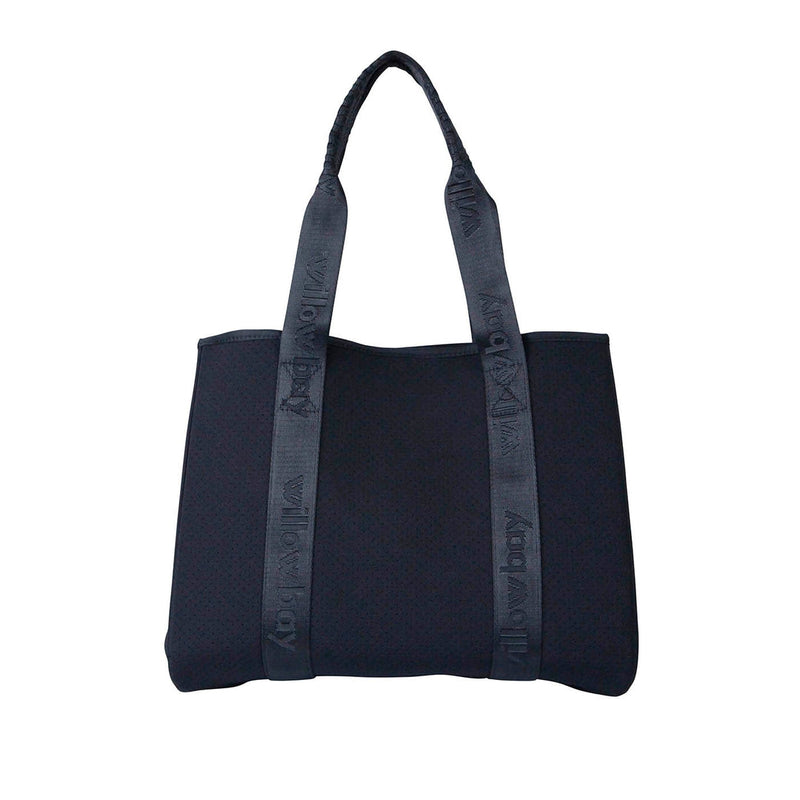 DAYDREAMER BRANDED Neoprene Tote Bag - BLACK-neoprene bag-shopping bag-handbag-travel bag-washable-vegan bag-Willow Bay Australia