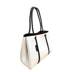 DAYDREAMER MINI Neoprene Tote Bag With Closure - WHITE/PINK (Limited Colour)