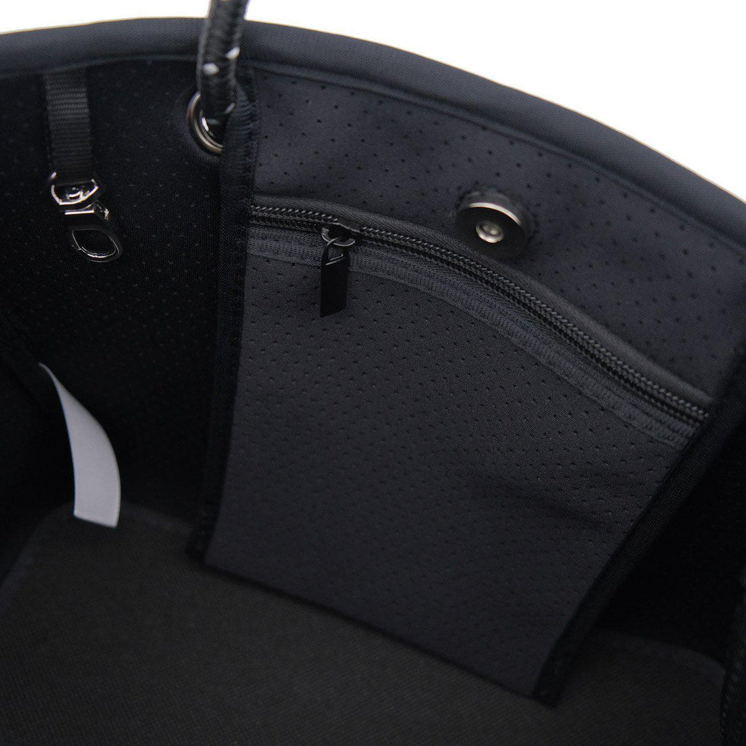 DAYDREAMER MINI Neoprene Tote with Closure - WHITE-neoprene bag-shopping bag-handbag-travel bag-washable-vegan bag-Willow Bay Australia