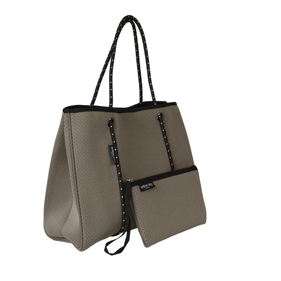 DAYDREAMER Neoprene Tote Bag With Closure - SAGE-neoprene bag-shopping bag-handbag-travel bag-washable-vegan bag-Willow Bay Australia