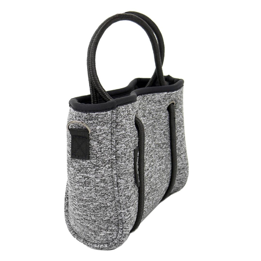 DAYDREAMER TINY Neoprene Tote Bag With Closure - DARK MARLE-neoprene bag-shopping bag-handbag-travel bag-washable-vegan bag-Willow Bay Australia