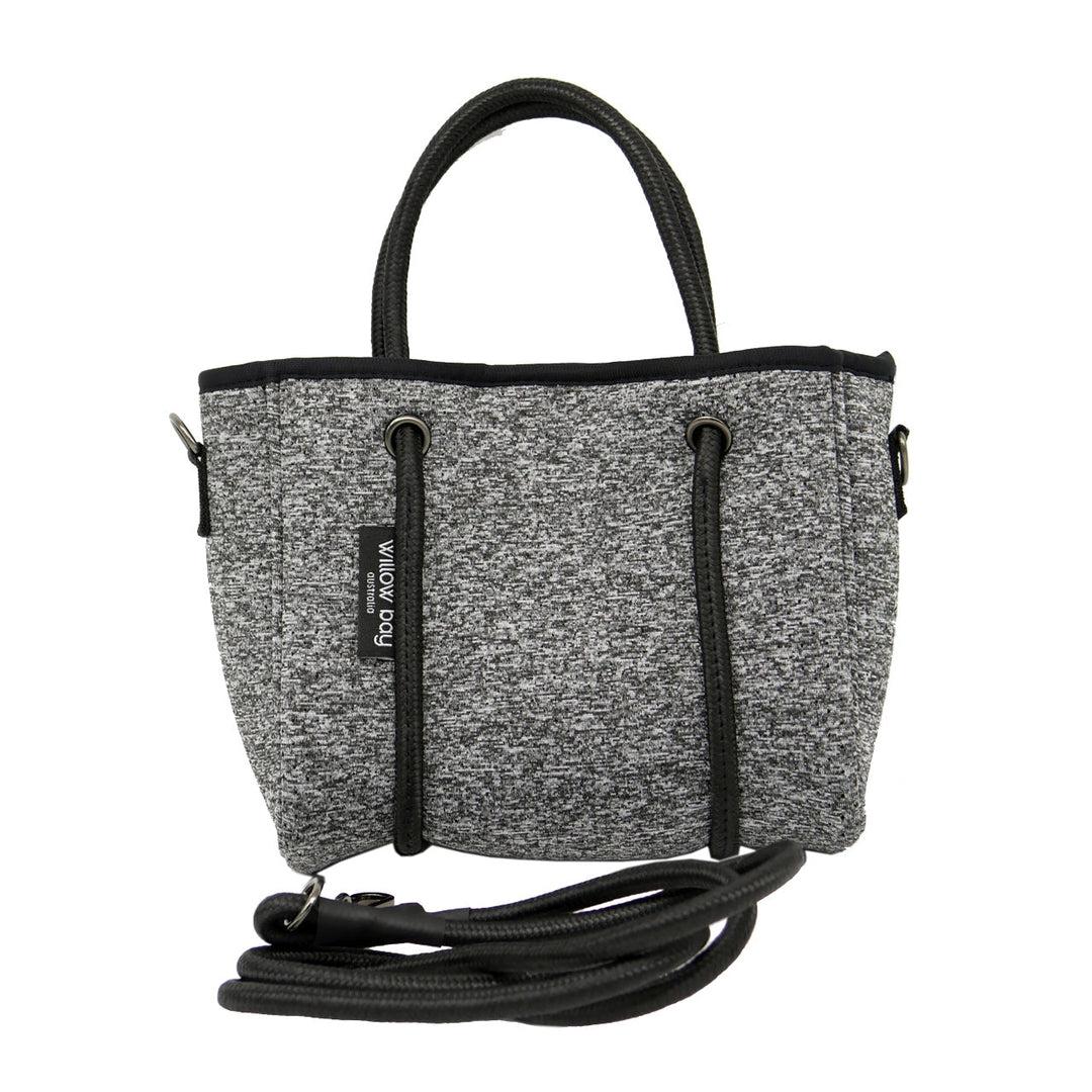 DAYDREAMER TINY Neoprene Tote Bag With Closure - DARK MARLE-neoprene bag-shopping bag-handbag-travel bag-washable-vegan bag-Willow Bay Australia