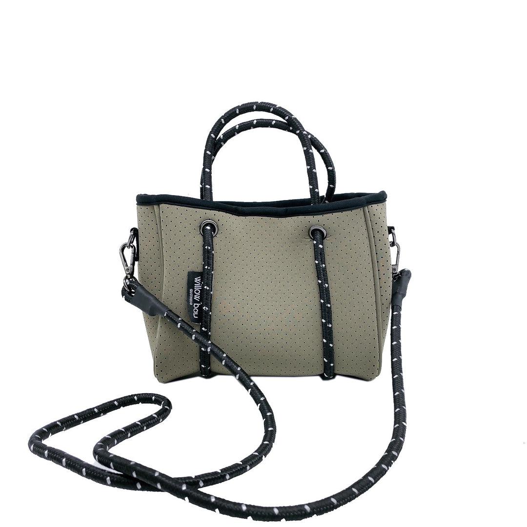 DAYDREAMER TINY Neoprene Tote Bag With Closure - SAGE-neoprene bag-shopping bag-handbag-travel bag-washable-vegan bag-Willow Bay Australia