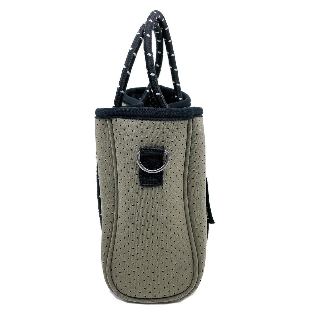 DAYDREAMER TINY Neoprene Tote Bag With Closure - SAGE-neoprene bag-shopping bag-handbag-travel bag-washable-vegan bag-Willow Bay Australia