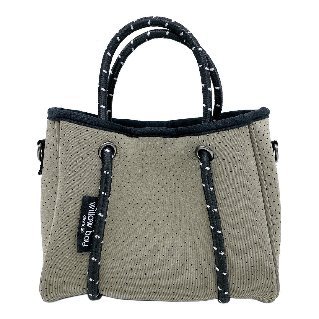 DAYDREAMER TINY Neoprene Tote Bag With Closure - SAGE-neoprene bag-shopping bag-handbag-travel bag-washable-vegan bag-Willow Bay Australia