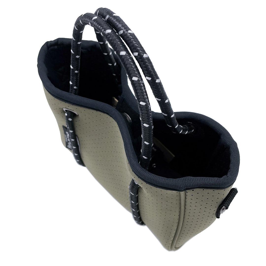 DAYDREAMER TINY Neoprene Tote Bag With Closure - SAGE-neoprene bag-shopping bag-handbag-travel bag-washable-vegan bag-Willow Bay Australia