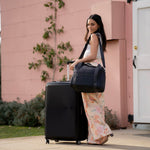 VOGUE TRAVEL DUFFEL Bag (with luggage/trolley sleeve) - Black-Willow Bay Australia