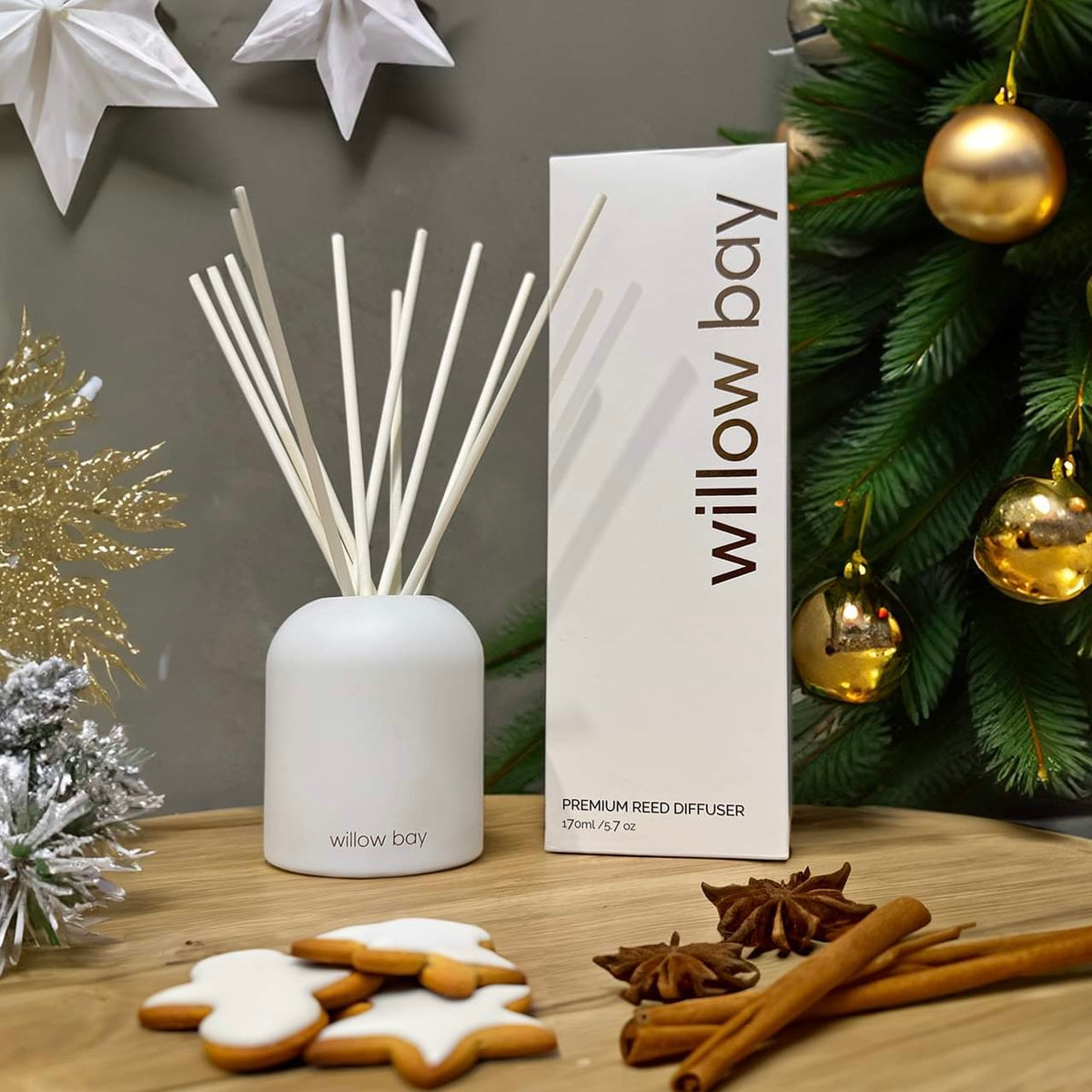 Premium Reed Diffuser - Festive Spice (limited edition Christmas scent)-Willow Bay Australia