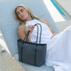 BOUTIQUE MINI Neoprene Tote Bag With Zip - CHARCOAL-Zip Tote-Willow Bay Australia