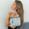 BOUTIQUE TINY Signature Neoprene Tote Bag With Zip - LIGHT GREY-Zip Tote-Willow Bay Australia