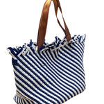 Woven Wanderer Large Tote Bag - Navy/White-Willow Bay Australia