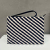 Woven Wanderer Clutch Bag - Navy/White